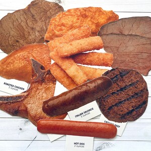 Aliments découpés à l'emporte-pièce vintage des années 1990 - Sélectionnez l'option - Carte flash diététique pour l'école, image en carton, découpe nutrition, nourriture vintage, papier éphémère