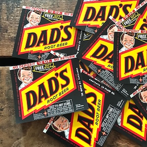 Vintage Dad&#39;s Root Beer Labels - Set of 5 - Vintage Labels, NOS Labels, Junk Journal Labels, Paper Ephemera, Drink Labels, Craft Supplies