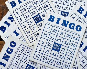 Vintage Bingo Cards - Set of 10 - Collage, Mixed Media, Scrapbooking, Junk Journal, Paper Ephemera, Old Craft Supplies, Unused Bingo Lot