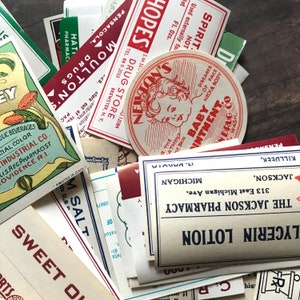 Vintage Pharmacy Labels - Set of 15 - Drug Store Labels, Vintage ...