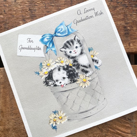 Vintage Graduation Card - Unused - Vintage Hallmark Greeting Card, Vintage Kitten Card, Childrens Graduation Ephemera, School, Granddaughter - Etsy Vintage Graduation Card - Unused - Vintage Hallmark Greeting Card, Vintage Kitten Card, Childrens Graduation Ephemera, School, Granddaughter - Etsy