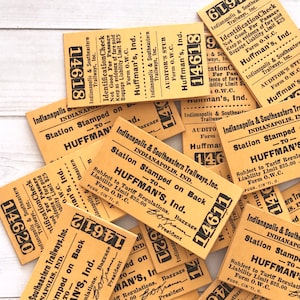 Vintage Railroad Tickets - Set of 5 - Vintage Tickets, Vintage Paper Ephemera, Rare Tickets, Junk Journal Tickets, Old Railroad Ephemera