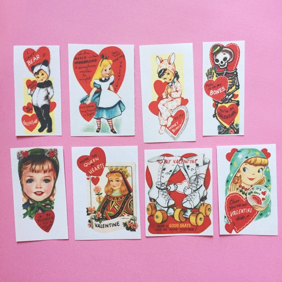 Valentines Stickers Set of 16 Handmade Stickers, Vintage Style, Vintage  Valentines, Journal, Planner Stickers, Cute Valentines, Kitsch 