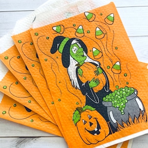 Vintage Halloween Treat Bags - Set of 5 - Trick or Treat, Vintage Paper Bags, Candy Bags, Party Favor Bags, Witch Bag, Vintage Halloween Bag