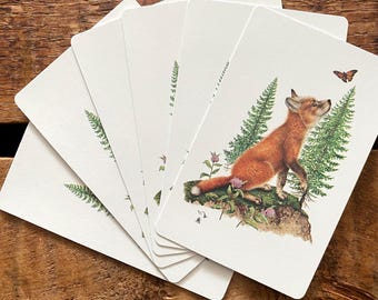 Vintage Fox in Nature Playing Cards - Set of 6