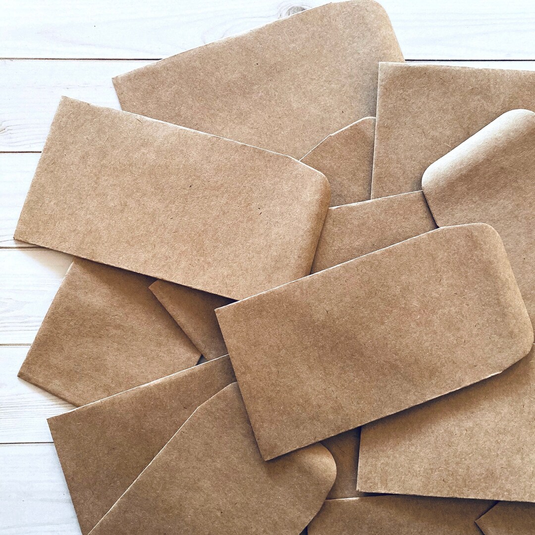 Small Kraft Envelopes Set of 20 Coin Envelopes, Paper Ephemera