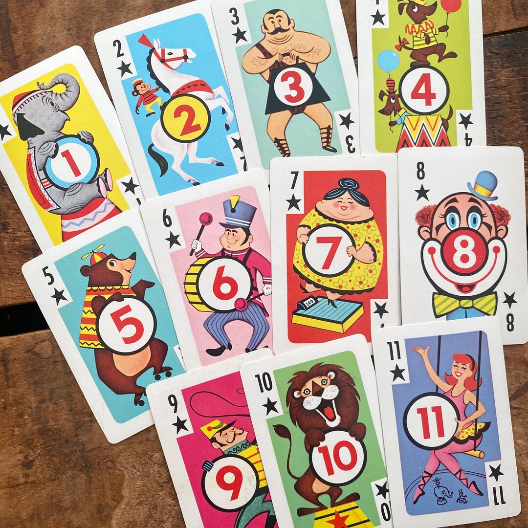 Vintage Circus Children Cards - Set of 11, Select Design - Crazy