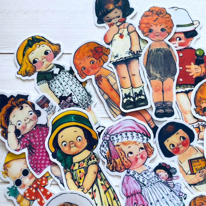 Little Girl Stickers Set of 19 Journal Stickers Paper - Etsy