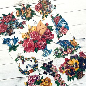 German Scraps - Die Cuts, Cut Outs, Reproduktion, Vintage Stil, Vintage Inspirationen, Papier Ephemera, Junk Journal, Rosen, Blumen, Natur