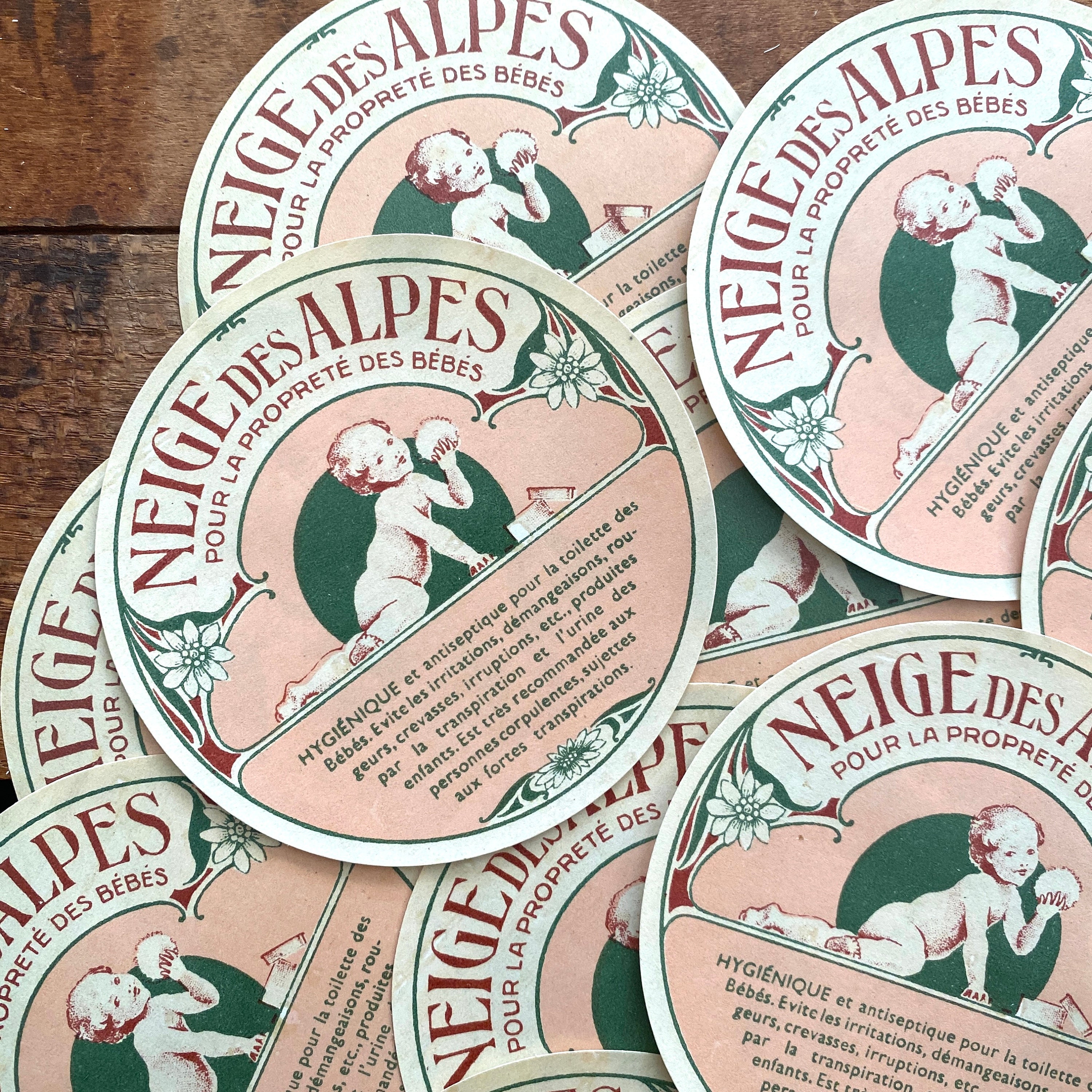 Vintage Beauty Labels - Set of 10 - NOS Labels, Junk Journal, Paper Ephemera, Cosmetic Labels, Craft Supplies, Baby Ephemera, French Labels