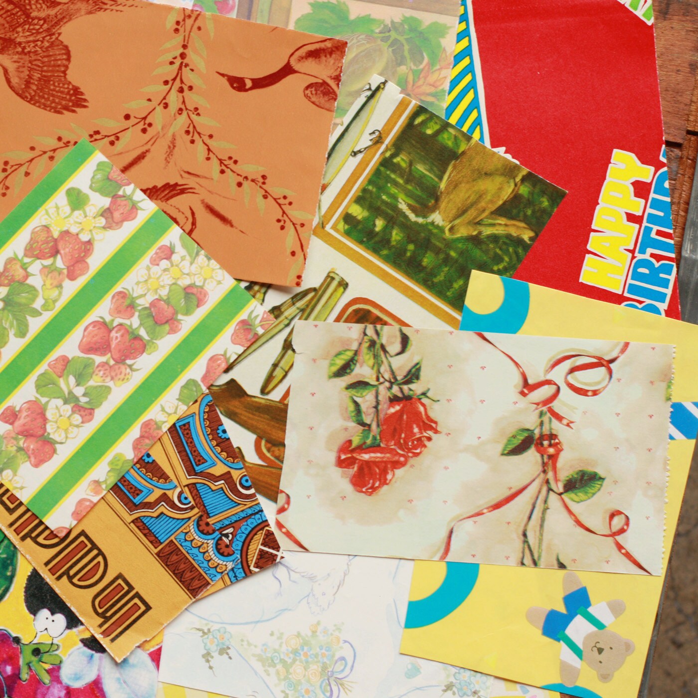 Vintage Gift Wrap Paper Pack 50 Pieces Collage Vintage Etsy