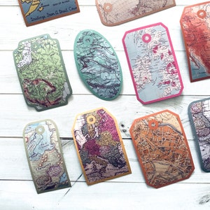 World Map Stickers - Set of 15 - Junk Journal Stickers, Paper Ephemera ...