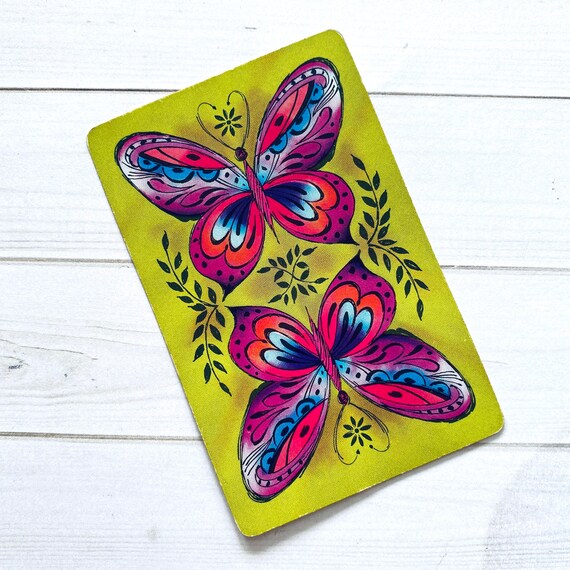 Vintage Butterfly Playing Cards - Set of 6 - Vintage Cards