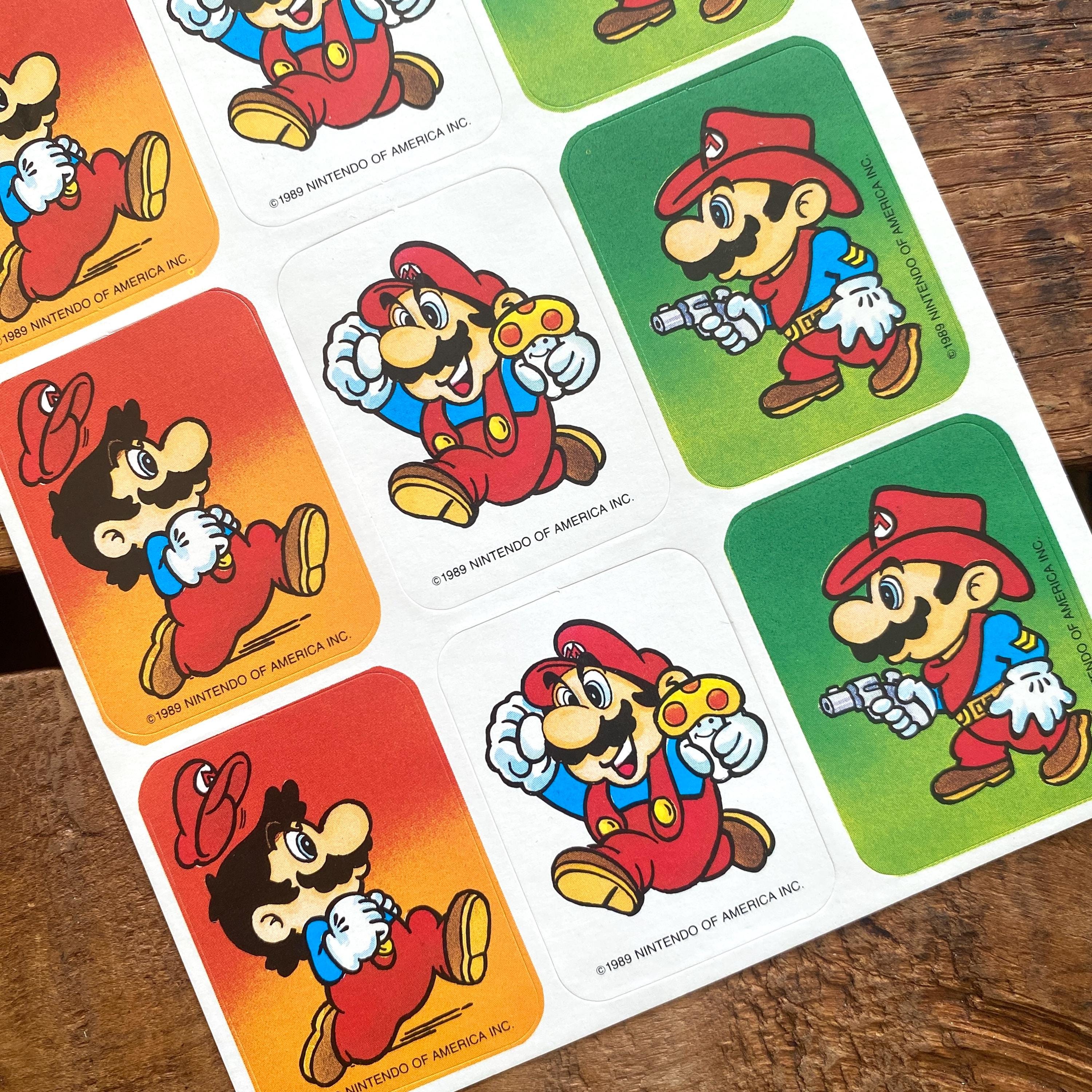 Vintage 80s Super Mario Brothers Sticker Sheet - Old Nintendo