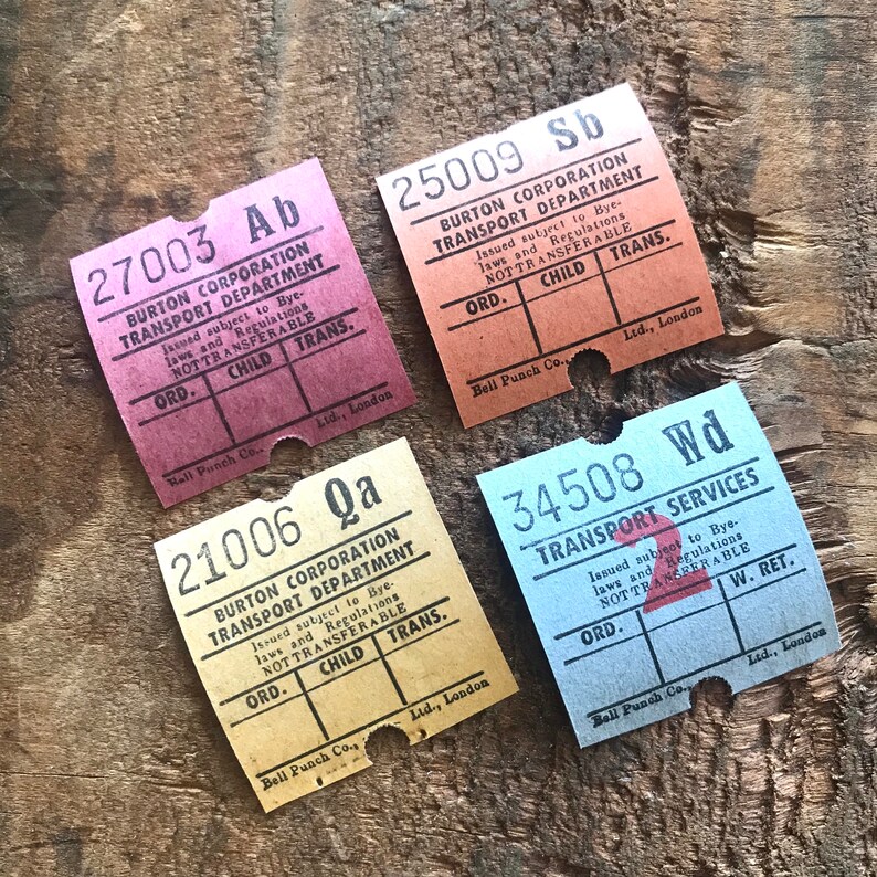 vintage british bus tickets set de 20 vintage tickets etsy