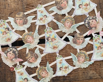 Tyska scrap-stansar i vintagestil: Julänglar, efemera