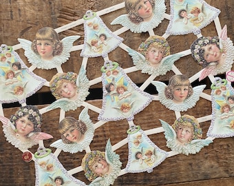 German Scraps - Angels - Die Cuts, Cut Outs, Reproduction, Vintage Style, Vintage Inspired, Paper Ephemera, Angel Ephemera, Old Christmas