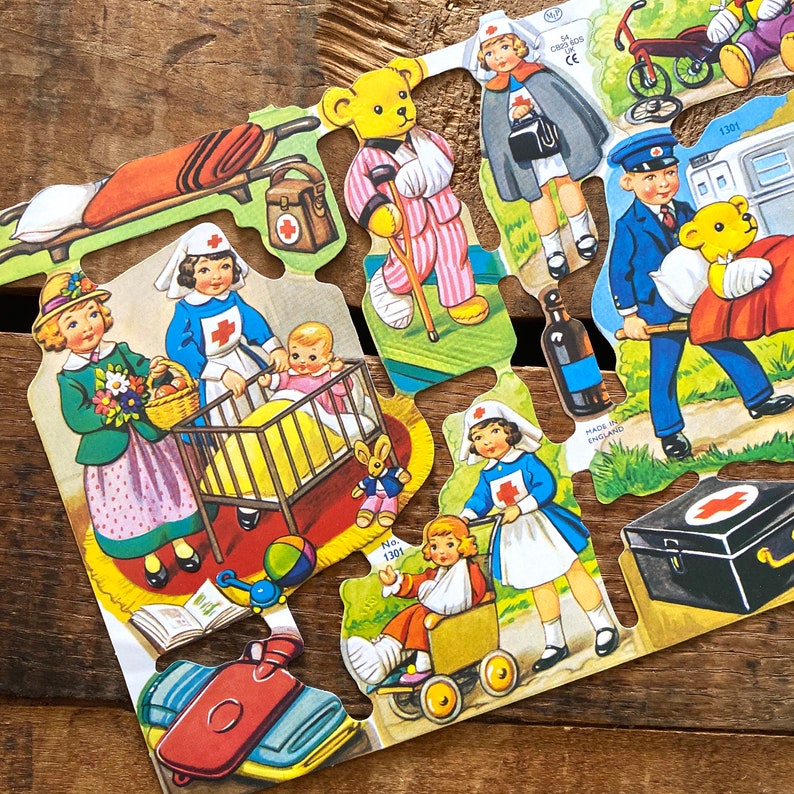 Junk Journal Ephemera Paper Ephemera Cute Children German Scraps Cut Outs Teddy Bears Nurse Children Ephemera Die Cuts Children