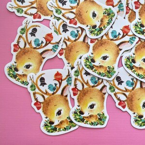 Deer Magnet 3 Tall Fridge Magnet, Vintage Inspired Deer Magnet, Waterproof Vinyl Magnet, Refrigerator Weatherproof, Christmas Magnet image 8