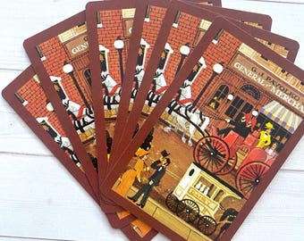 Vintage Old Timey Landscape Playing Cards - Set of 6
