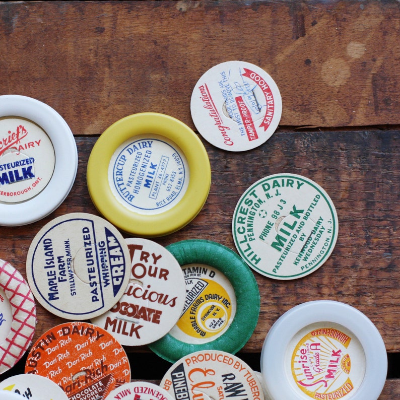 Vintage Milk Caps / Juice Caps Assorted Set of 20 Etsy