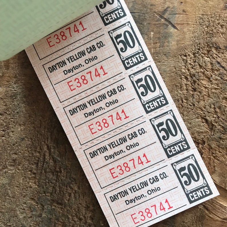 Vintage Yellow Cab Coupon Tickets Book 12 Sheets 60 Tickets Etsy
