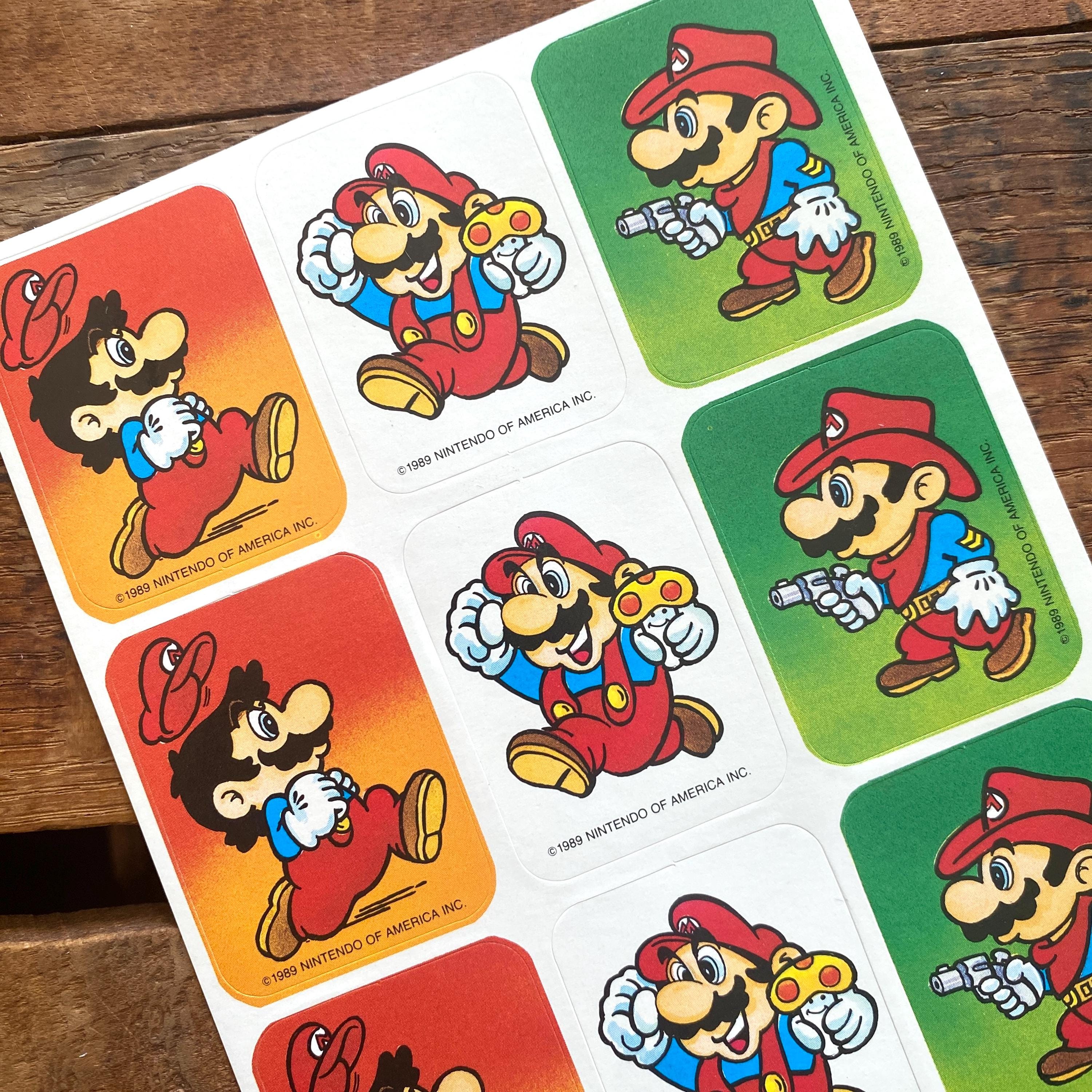 Vintage 80s Super Mario Brothers Sticker Sheet - Old Nintendo