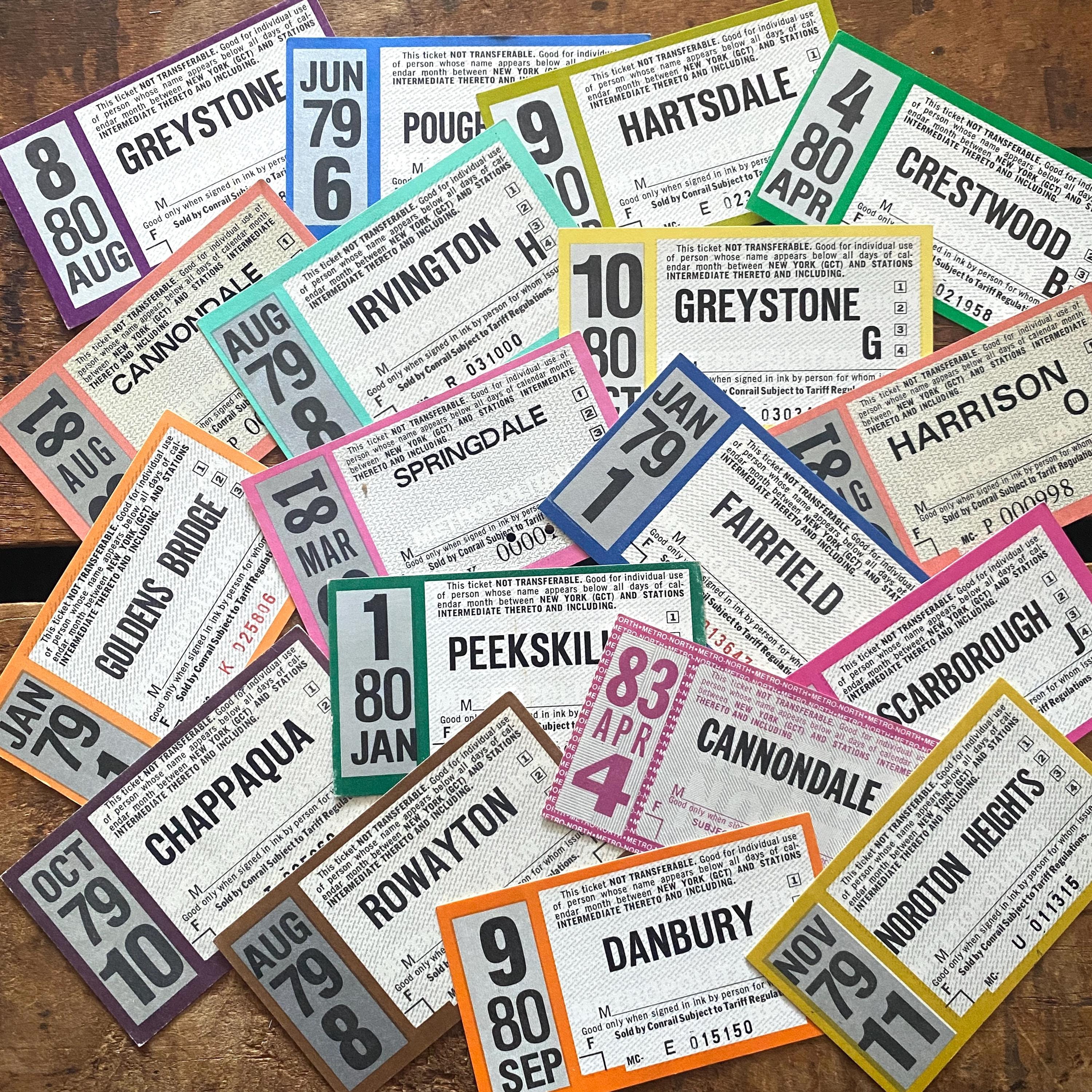 未使用のヴィンテージニューヨーク鉄道切符 - ランダム10枚セット