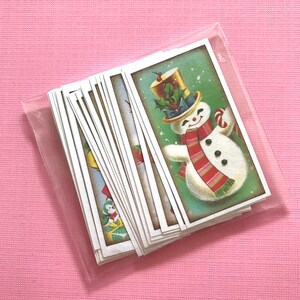 Snowman Stickers Set of 24 Handmade Stickers, Vintage Christmas, Cute Planner Stickers, Cute Christmas, Holiday Stickers, Snowmen image 7