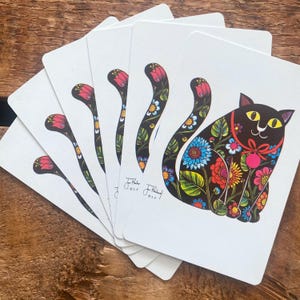 ヴィンテージ カラフル 黒猫 トランプ - 6枚セット - Etsy 日本