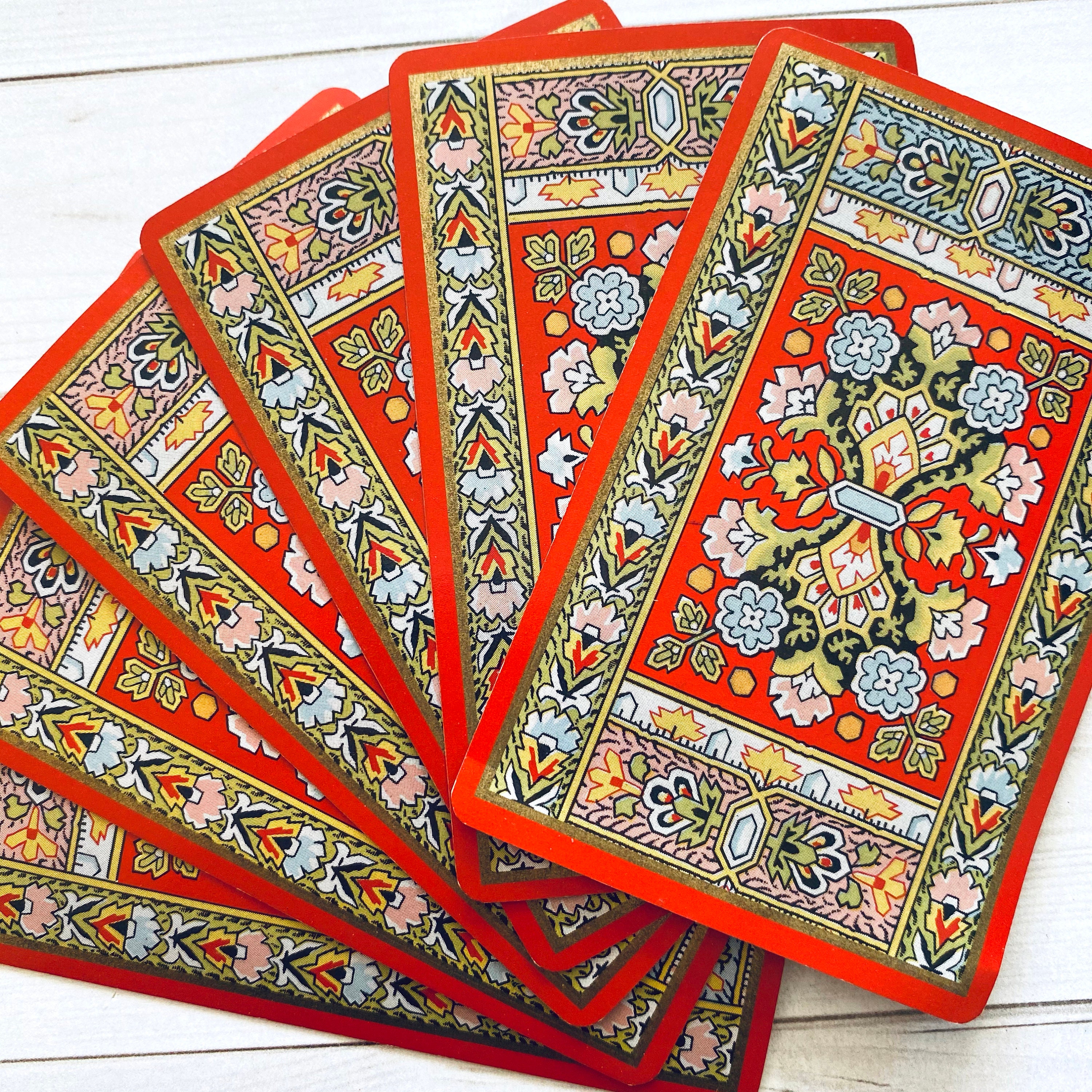 Vintage Playing Cards - Set of 6 - Vintage Pattern Cards