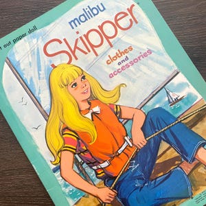 Vintage Unused Malibu Skipper Paper Doll Book - Uncut Barbie Crafts, Children&#39;s Book, 1970s Whitman, Paper Ephemera, Junk Journal, Crafts