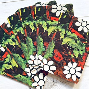 Cartas de Baralho Vintage - Conjunto de 6 - Cartas de Flores Vintage, Cartas de Baralho de Flores, Objetos Efêmeros de Diário, Cartas de Diário, Material de Artesanato, Papel Velho imagem 5