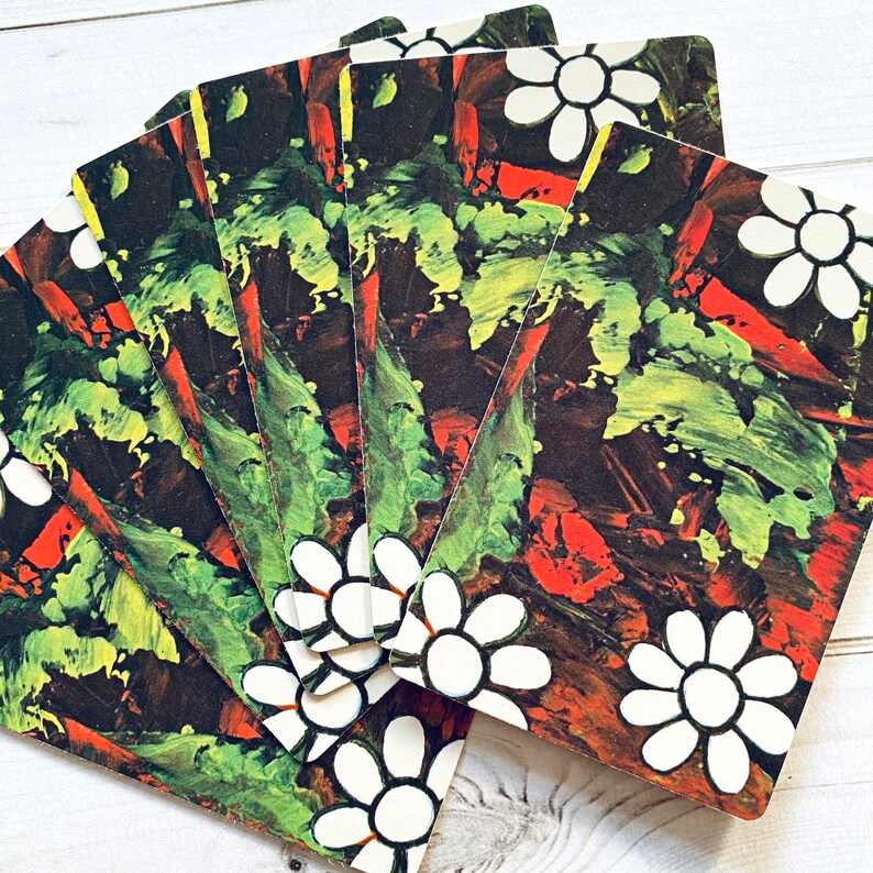 Cartas de Baralho Vintage - Conjunto de 6 - Cartas de Flores Vintage, Cartas de Baralho de Flores, Objetos Efêmeros de Diário, Cartas de Diário, Material de Artesanato, Papel Velho imagem 5