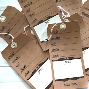 Etiquetas de papel vintage - Juego de 10 - Efímeras de papel vintage, efímeras de diarios basura, etiquetas antiguas, etiquetas de inventario, etiquetas de precio
