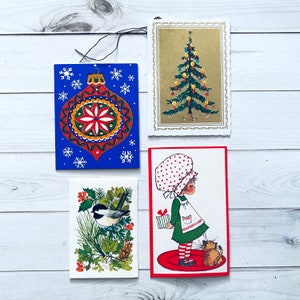 Vintage Unused Assorted Christmas Tags Set of 11 Vintage Gift Tags, Xmas Paper Ephemera, Junk Journal, NOS Hallmark, Craft Supplies Lot image 3
