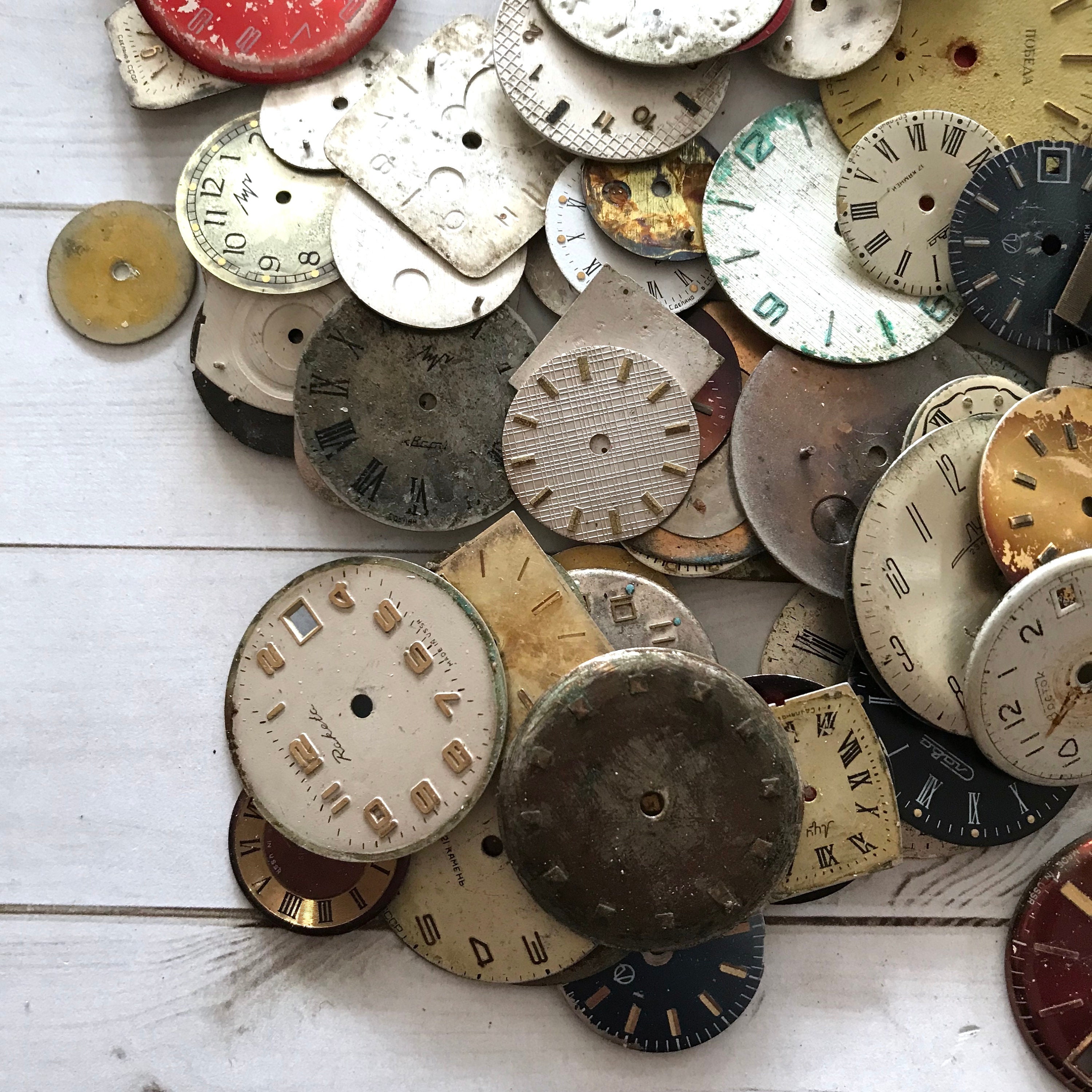 Vintage Watch Face Dials Set of 20 Old Watch Parts Junk Etsy