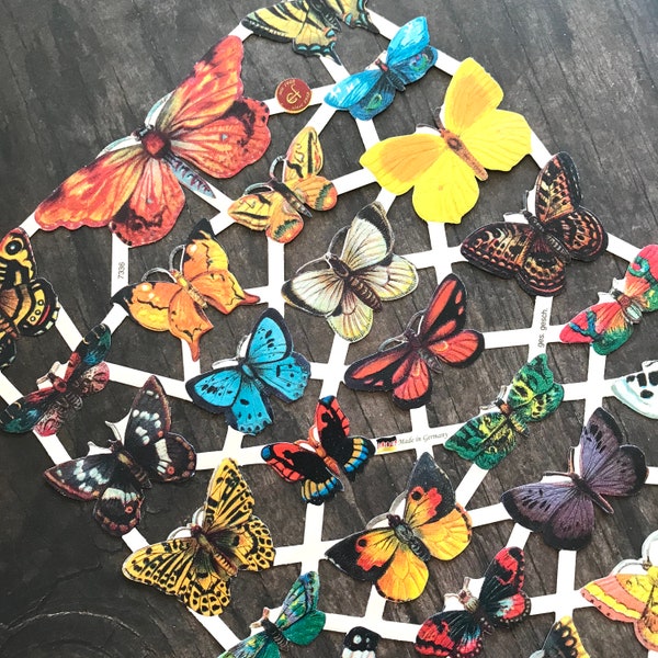 German Scraps - Butterflies - Die Cuts, Cut Outs, Reproduction, Vintage Style, Vintage Inspired, Paper Ephemera, Vintage Butterflies, Insect