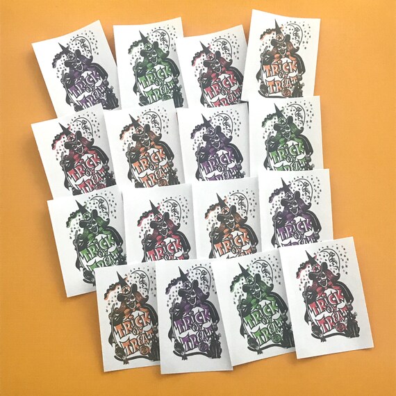 ハロウィン魔女ステッカー - 16枚セット - 手作りジャンクジャーナル