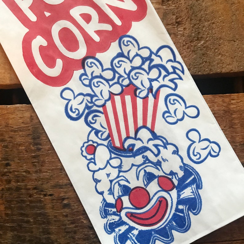 Popcorn Bags Set of 10 Paper Bag, Treat Bag, Merchandise Bags, Circus Bags, Junk Journal Paper Supply, Craft Supplies, Paper Ephemera image 5