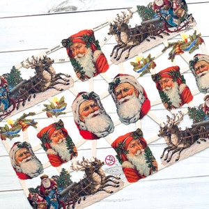 German Scraps - Christmas, Santa - Die Cuts, Cut Outs, Reproduction, Junk Journal Ephemera, Paper Ephemera, Christmas Ephemera, Santa Paper