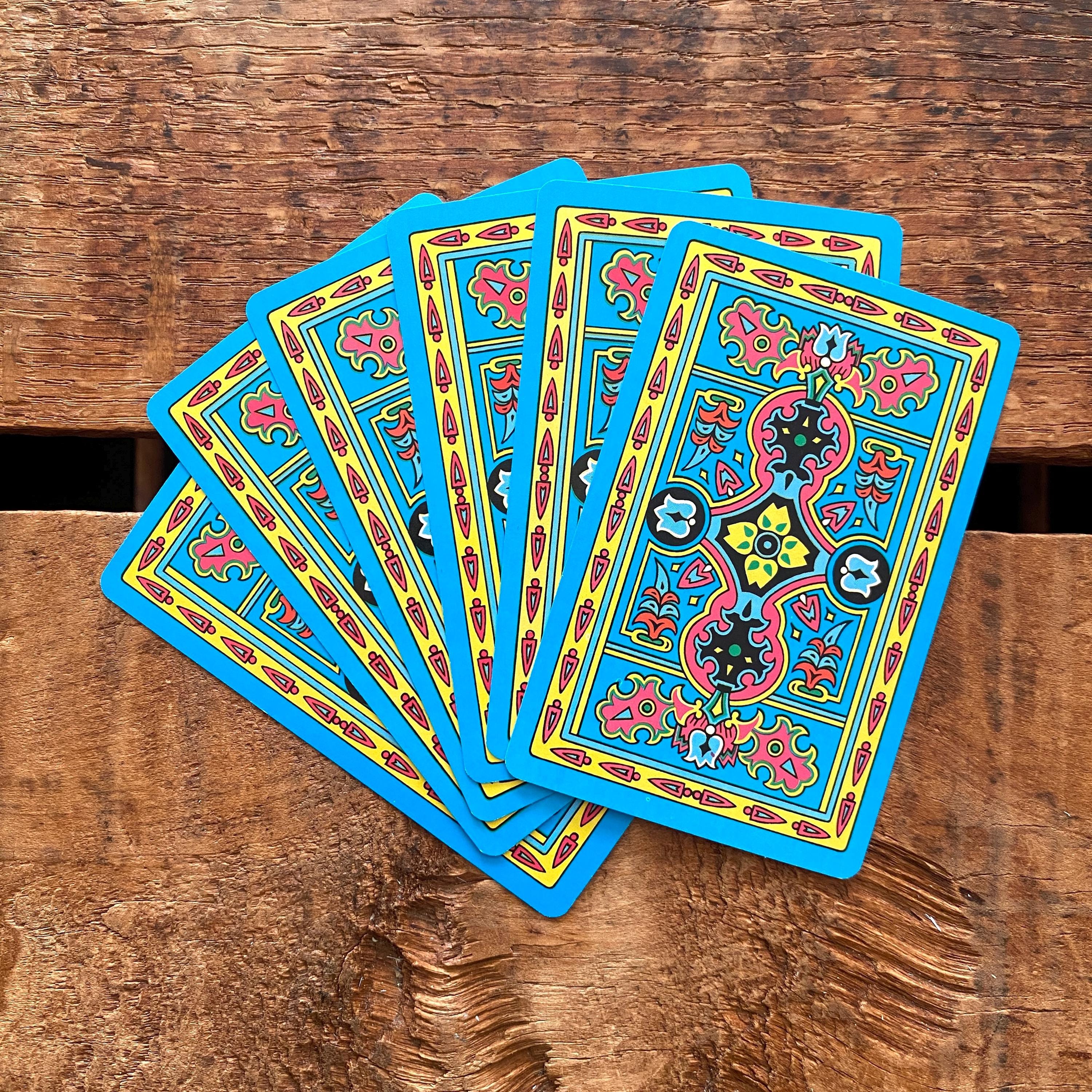 Vintage Mod Kitsch Blue Pattern Playing Cards - Set of 6 - Etsy