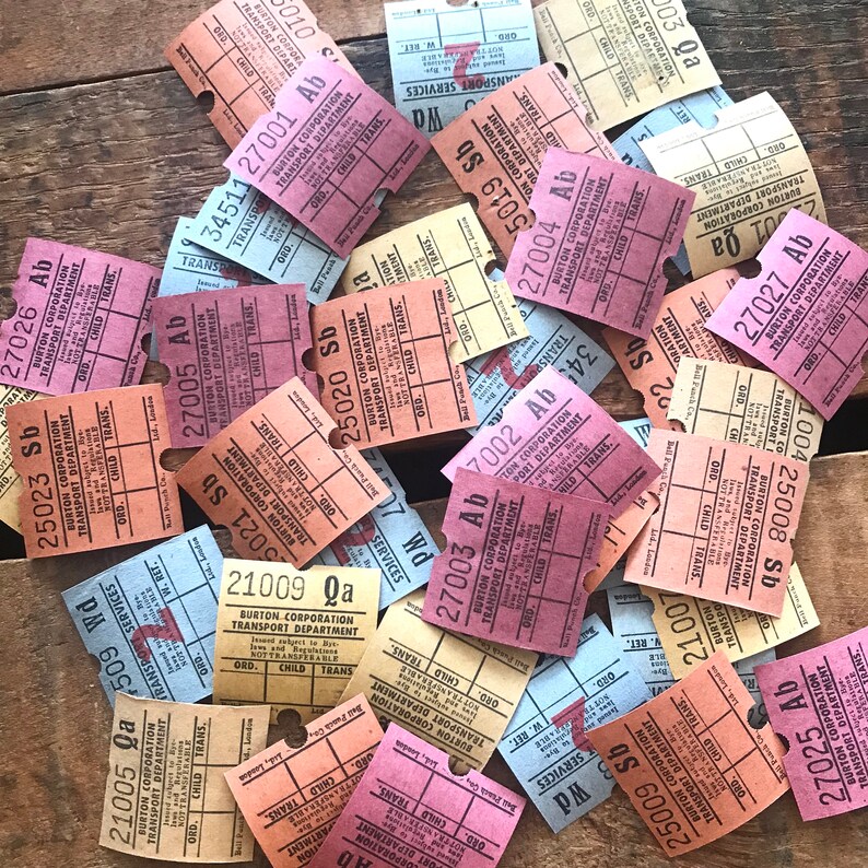 Vintage British Bus Tickets Set of 20 Vintage Tickets Etsy