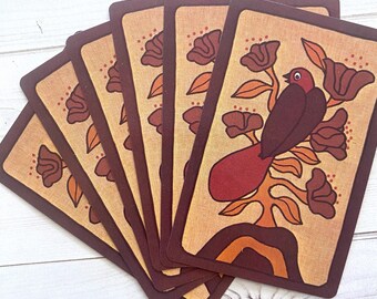 Vintage Mod Bird Goose Playing Cards - Set of 6