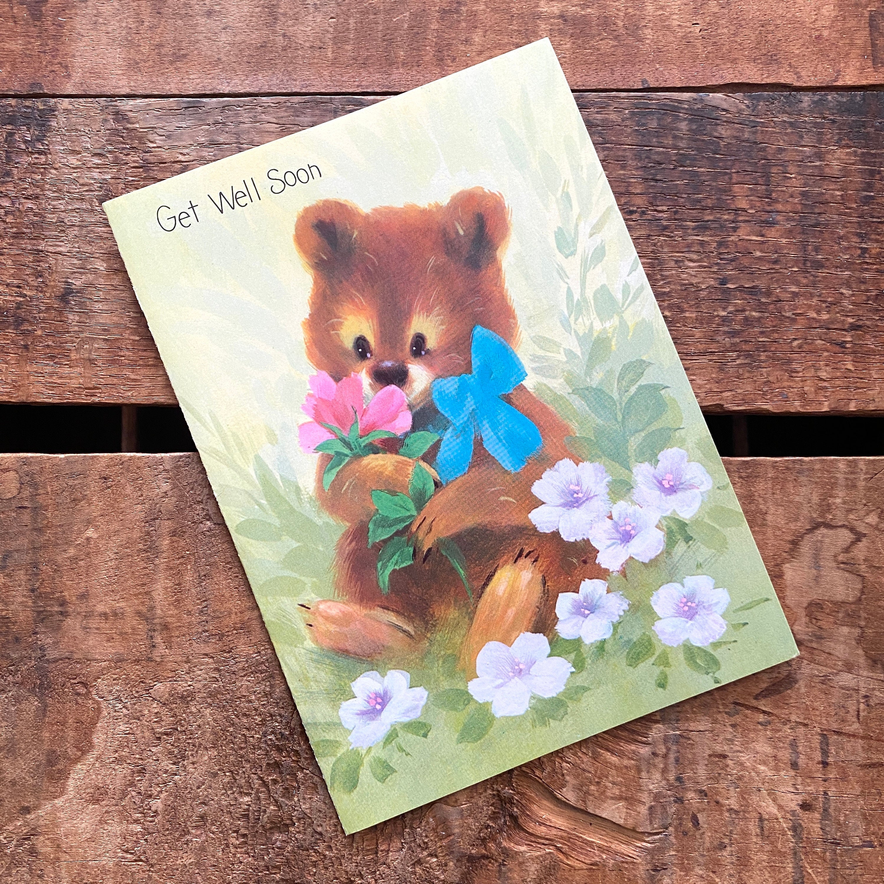Vintage Unused 1970s Waggies Bear Get Well Card - Etsy