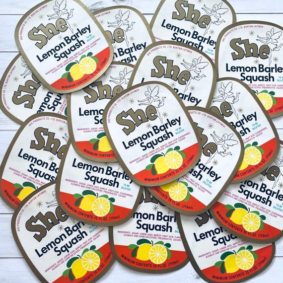 ヴィンテージ She Lemon ソーダ ドリンクラベル - 5枚セット