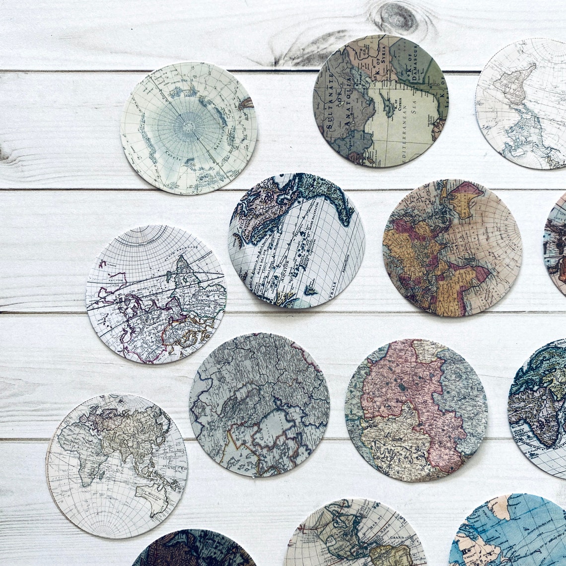 World Map Stickers Set of 46 Map Labels Junk Journal - Etsy