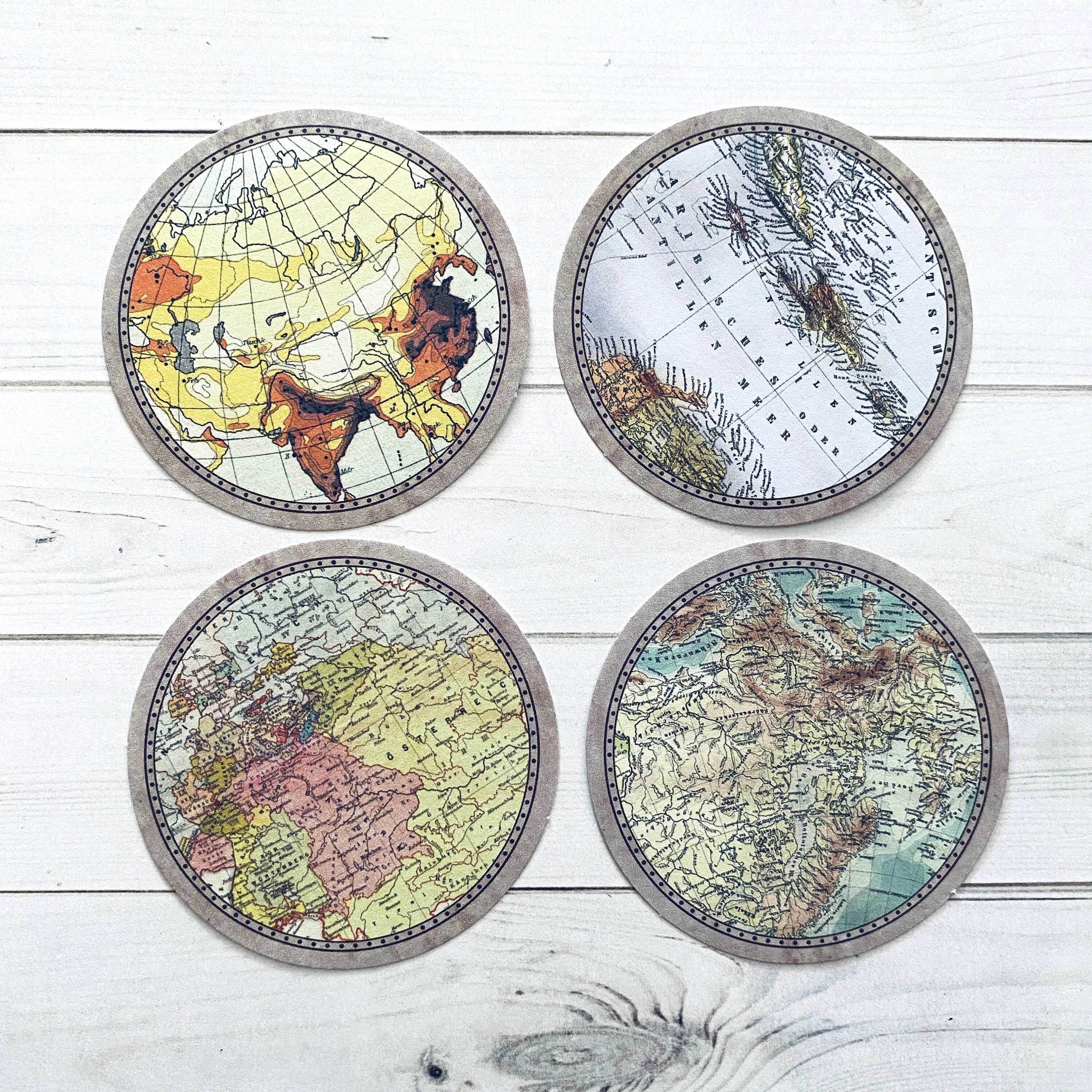 Journal Sticker Map World Map Stickers - Set of 15 - Junk Journal Ephemera Supply - Etsy