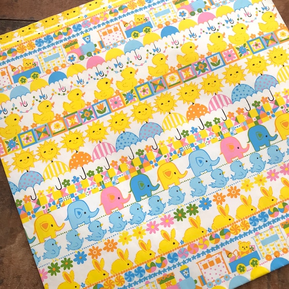 Vintage Wrapping Paper BABY Shower Wrap Vintage Wrapping Paper for a Baby  Shower Vintage Baby Shower Wrapping Paper Adorable 