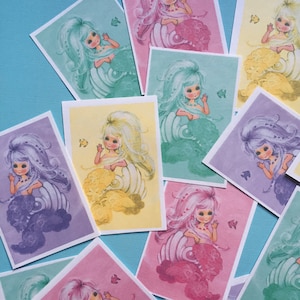 Handmade Mermaid Stickers - Set of 16 - Handmade Stickers, Stocking Stuffer, Vintage Style, Retro, Gifts for Her, Journal, Planner, Crafts